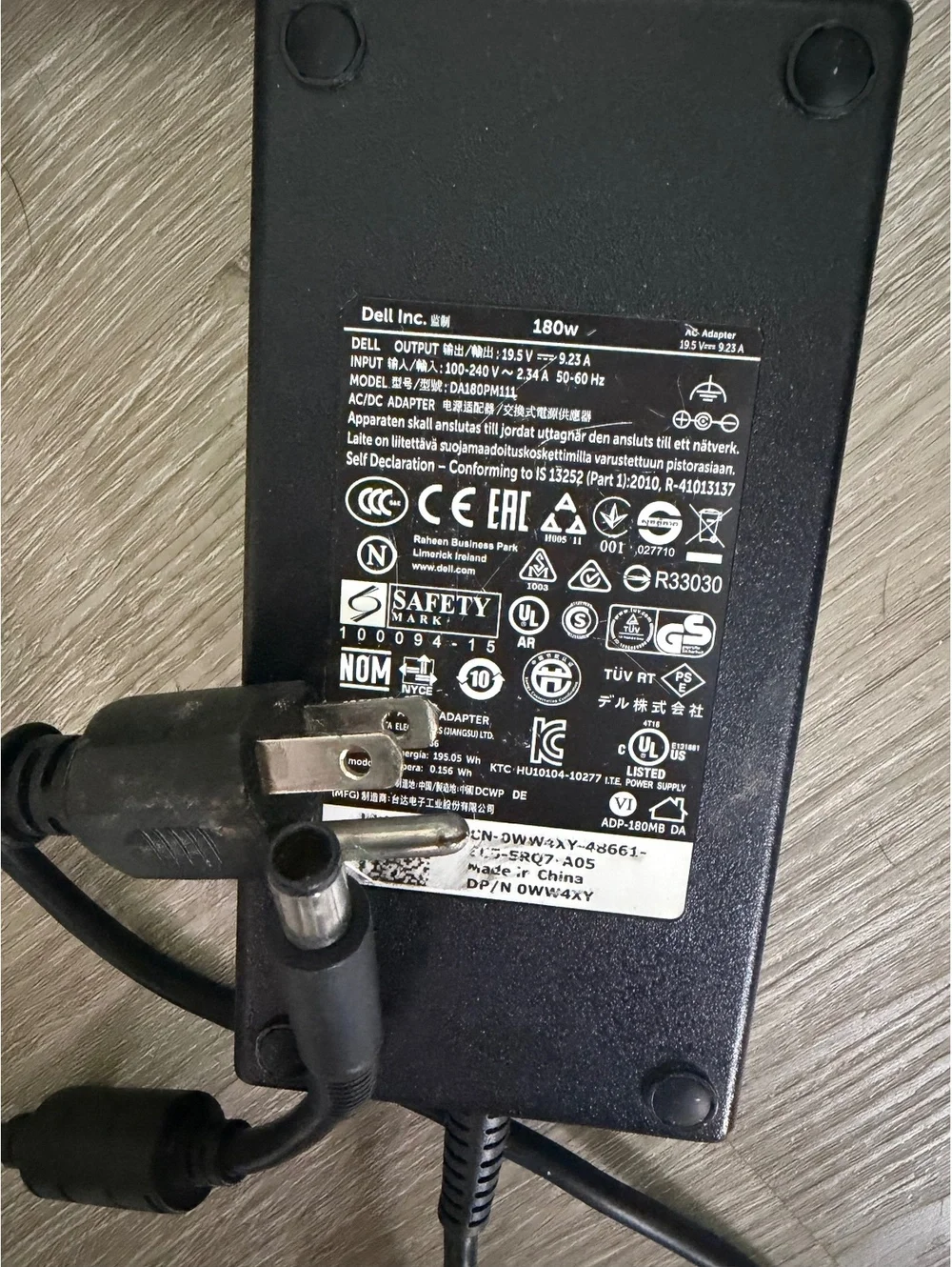 🏷️ For Sale: Genuine Dell 180W Laptop Power Adapter / Charger